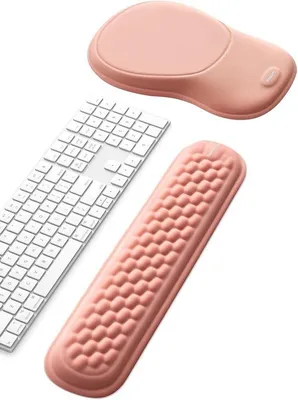 Produktbild von Ergonomische Mauspad mit Gelpolster und Handstütze, zur Schmerzlinderung, aus Memory-Schaum, hautfreundlich, rutschfest, Handgelenkstütze für Computer und Laptop