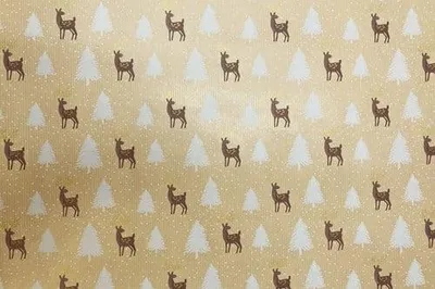 Obrázok produktu pre Vianočný darčekový baliaci papier kraftový papier WHITE CHRISTMAS TREES 0,69 x 50 m rolka