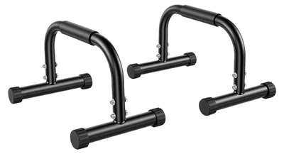 Produktbild von Parallettes - Hohe Dip-Barren für Calisthenics - Liegestützgriffe - Handstandstützen - 2er-Set - Belastbar bis 200 kg - Schwarz