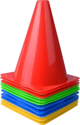 Produktbild von 12 Stück Markierungskegel 18cm, Hütchen Kinder Pylonen, Fußballtraining Kegel, Leitkegel, Markierkegel für Fußball, Sport