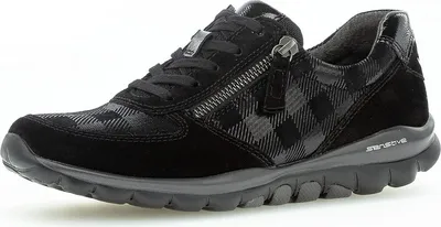 Zdjęcie produktu dla Gabor ROLLINGSOFT buty damskie - sportowe sznurowane buty sportowe czarne NOWOŚĆ