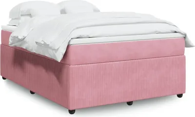 Produktbild von Langlebige Boxspringbett mit Matratze Rosa 160x200 cm Samt Gästebett mit Lattenrost Möbel4220720