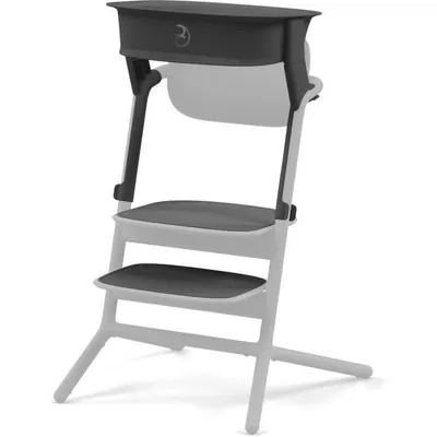 A black learning tower attachment for a high chair, shown on a white background.