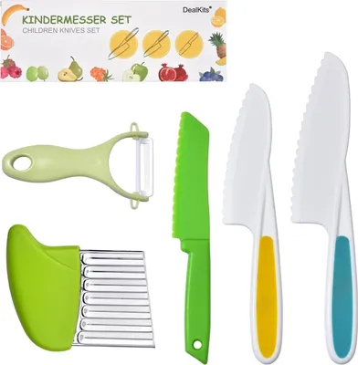 Produktbild von Kinder Sicherheitsmesser Set 5-teilig zum Schneiden von Obst und Gemüse