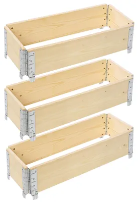 Produktbild von Garronda 3 Stück Holzaufsatzrahmen für Palette Aufbewahrungskiste aus Holz Hochbeete Holzkiste Natural 80/30