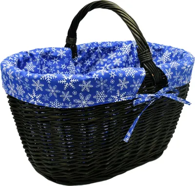 Produktbild von MyBer Einkaufskorb Weidenkorb Flaschenkorb Geschenkkorb geflochten schwarz BTH 46/33/25-34cm stabiler Tragekorb aus Weide K1-113-S-SBWW