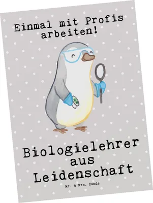 Produktbild von Mr. & Mrs. Panda Postkarte Biologielehrer Leidenschaft - Grau Pastell - Geschenk, Lustig, Biologie, Spruch, kunstkarte, Postkarten, Grundschule, Grußkarte, Ansichtskarten