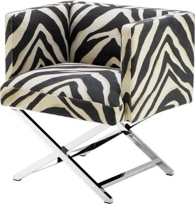 Produktbild von Casa Padrino Luxus Club Sessel im Zebra Design 68 x 57 x H. 74 cm - Art Deco Möbel
