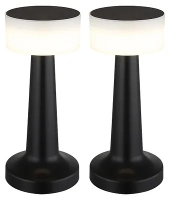 Produktbild von 2er Set LED Tischleuchte, Touchdimmer, USB, schwarz, H 21,5 cm