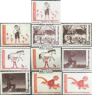 Produktbild von Briefmarken Schweden 1969 Mi 657Dl,Dr,658Dl,Dr,659Dl, Dr,660Dl,Dr,661Dl,Dr (kompl. Ausg.) postfrisch Kunstmärchen