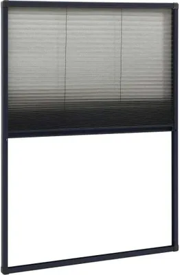 Produktbild von Insektenschutz-Plissee für Fenster Aluminium Anthrazit 80x120cm
