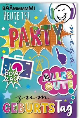 Produktbild von Geburtstag - Glückwunschkarte im Format 11,5 x 17 cm mit Umschlag