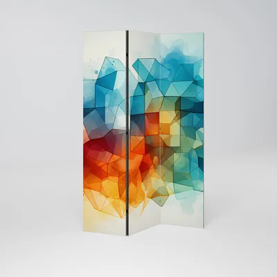 Produktbild von SpaceRebels Paravent Raumteiler - 3-teilig Raumtrenner, Druck 2-Seite - Raumtrenner - Trennwand Wohnung - Room Divider - Spanische Wand Deko Modern Sichtschutz
