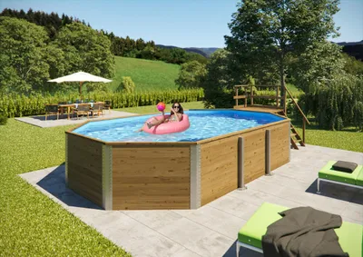 Produktbild von Massivholzpool 594 Alles dabei Set B x T x H 714 x 376 x 116