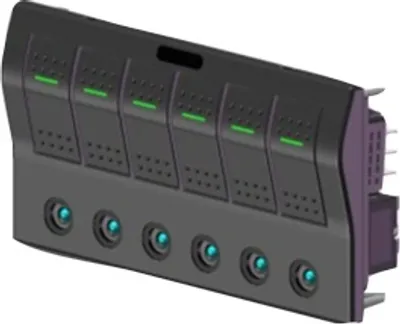 Obrázek produktu pro Přepínací panel ABS, 6pozic. Přepínací panel loď auto námořní kolébkový spínač LED