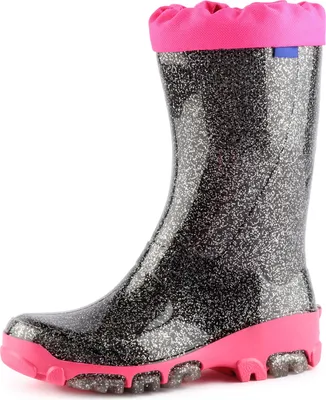 Produktbild von Ladeheid Kinder Mädchen Jungen Gummistiefel Regenschuhe LARB015 (Schwarz Brokat 2, 27)