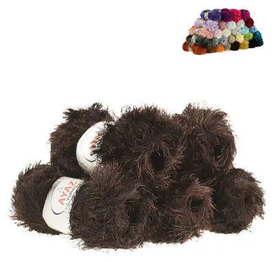 5 x 100g Strickgarn Yumos schokobraun