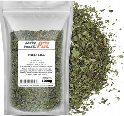Zdjęcie produktu dla MIĘTA ZIELONA 1kg Liść mięty suszona naturalna herbata ziołowa Kol-Pol