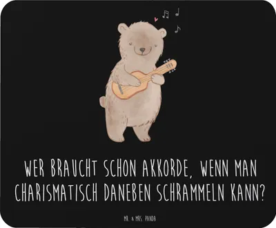 Produktbild von Mr. & Mrs. Panda Mauspad Charisma Gitarre - Schwarz - Geschenk, Mousepad, Musiker, Musik, pc, Lernen, computer, Mouse Pad, Abenteuer, Liebe, Akustik, mousematte
