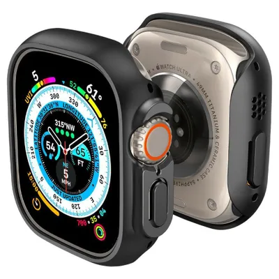 Produktbild von Spigen Thin Fit, Hülle, Smartwatch, Schwarz, Apple, Apple Watch Ultra, Polycarbonat (PC)