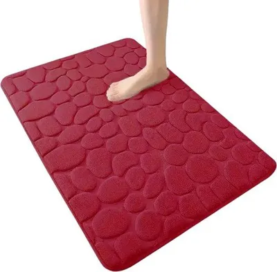 Productafbeelding van Bovista Sneldrogende Badmat - Douchemat - Antislip - Wc Mat - Toiletmat - Badkamermat - Rood M