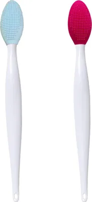 Produktbild von Lippenpeelingbürste, Lippenbürsten-Werkzeug, doppelseitiger Silikonpinsel, Lippenpeelingbürste für trockene Lippen, Lippenreinigungsbürste