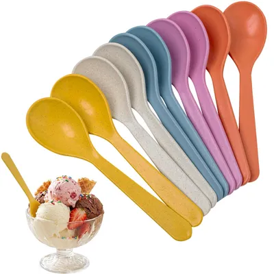 10 Kunststofflöffel, bunt, spülmaschinengeeignet, 14 cm