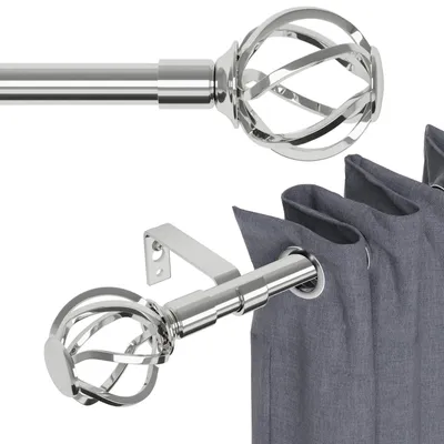 Imagen del producto de Barra para cortinas de metal, ajustable de 68 a 157 cm, con un diámetro de 16 mm, ideal para la cocina