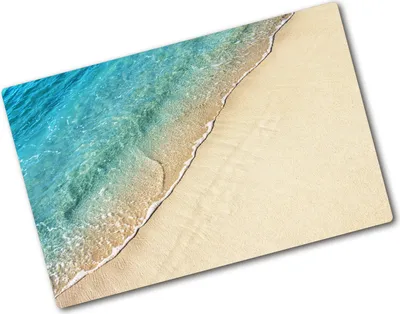Produktbild von Tulup Glas Herdabdeckplatte - 80x52 cm - Glaskeramikkochfeld-Abdeckung Spritzschutz Glasabdeckplatte - Einteilig - Landschaften - Welle am Strand - Blau
