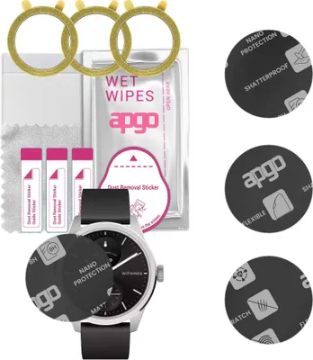 Produktbild von apgo 3 Stück Schutzglas, Matt, kompatibel mit Withings ScanWatch 2 Smartwatch, Hybrid 8H, Ersatz für Hartglas, Displayschutzglas, Bildschirmschutz, Displayschutz, kratzfest