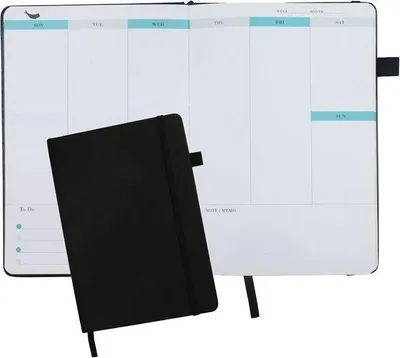 Produktbild von Famanu Wochenplaner - Stilvolles Design, 176 Seiten - Schwarz