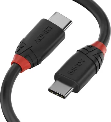 Produktbild von Lindy 36905, 0,5 m, USB C, USB C, USB 3.2 Gen 1 (3.1 Gen 1), 10 Gbit/s, Schwarz