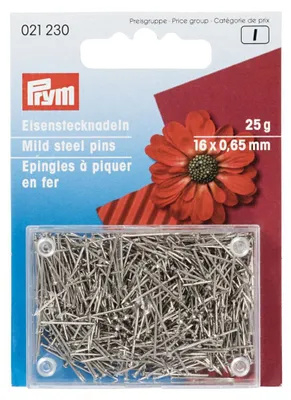 Zdjęcie produktu dla Szpilki, 0,65 x 16 mm, srebrne, 25 g, karta z pudełkiem