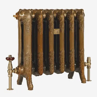 Image de Radiateur en fonte Casa Padrino de style baroque, marron / laiton, 50 cm - Radiateur vintage