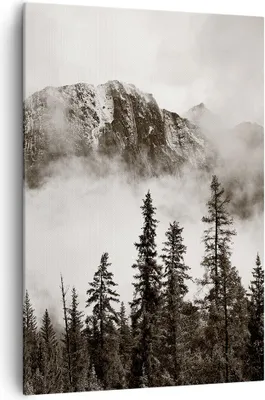 Produktbild von Bild auf Leinwand - Leinwandbild - Einteilig - Nebel Berg Wald - 70x100cm - Wand Bild - Wanddeko - Wandbilder - Leinwanddruck - Kunstdruck - Wanddekoration - Leinwand bilder - Wandbild - PA70x100-4936