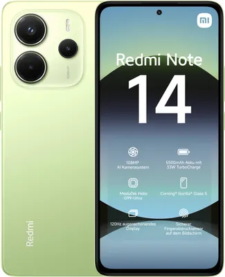 Produktbild von Xiaomi Redmi Note 14 Limettengrün 6 Gigabyte 128 Gigabyte