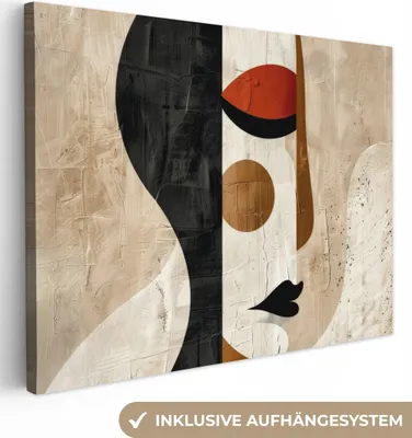 Obrázek produktu pro OneMillionCanvasses® - Plátno obraz - Obličej - Abstraktní - Umění - Tvary, nástěnná malba, nástěnné dekorace obrazy obývací pokoj, 80x60cm