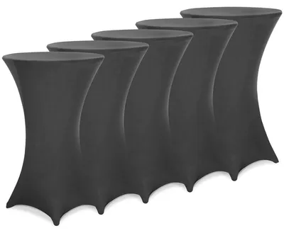 Produktbild von DEUBA® 5x Stehtisch Hussen Ø 60-65/70-75/80-85cm Viele Farben 30°C Waschbar Verstärkte Standfüße Stehtischhusse Überzug Stretch (Ø 70-75cm, Anthrazit)
