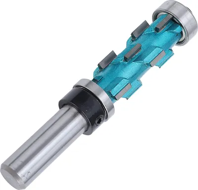 Obrázek produktu pro Flush Trim Router Bit 1/2 Spiral Carbide Double Bearing Woodworking Trimming 3/4in Dia 1?11/16in Cutting Length