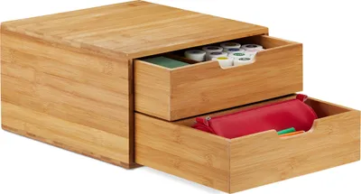 Produktbild von relaxdays Schubladenbox Bambus