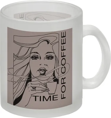 Produktbild von time for coffee Glas Tasse mit Spruch