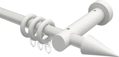 Produktbild von Interdeco Gardinenstange / Vorhangstange Weiß, Typ Talena Siveo (Kegel), 20 mm Ø 1-läufig, 320 cm