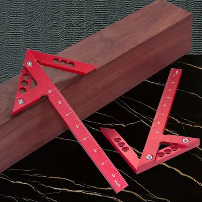 Produktbild von Mittelreißnadel, vertikale Linie, 45°-Winkelmesser, Zeichenkreis, Aluminiumlegierung, Holzbearbeitung, Messlineal, Schreinerzubehör