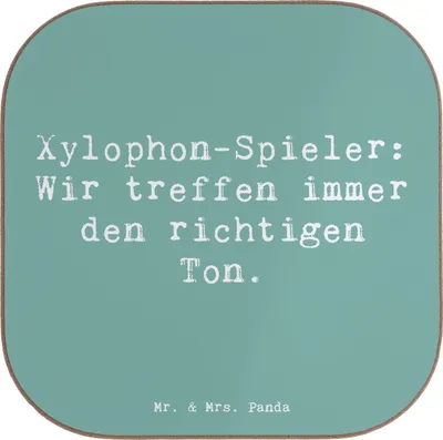 Produktbild von Mr. & Mrs. Panda Holzuntersetzer Spruch Xylophon Melodie - Meeresbrise - Geschenk, Musik, Musikinstrument, gemeinsames Musizieren, Instrument, lernen, Getränkeuntersetzer