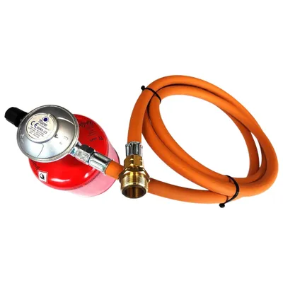Zdjęcie produktu dla Zatechs US Zestaw do konwersji propanu i butanu Wąż gazowy 2 m 37 mbar Ø9,0 mm 7/16" przyłącze kartusza x 3/8" przyłącze wraz z adapterem 1" Grill gazowy Promiennik ciepła