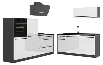 Imagen del producto de Mueble de cocina Vicco R-Line Blanco alto brillo/Antracita 220 cm sin encimera, Model 66310