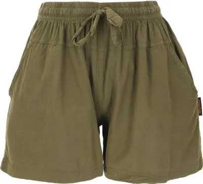 Produktbild von Yoga Shorts, Leichte Kurze Hose - Olivgrün, Damen, Baumwolle, Größe: L