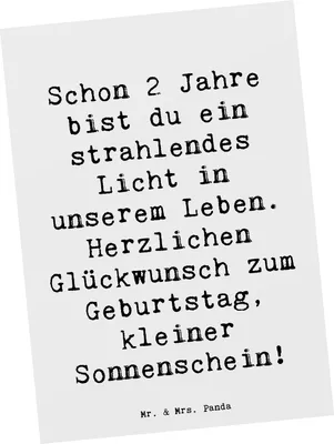 Produktbild von Mr. & Mrs. Panda Grußkarte Spruch 2. Geburtstag Licht - Weiß - Geschenk, Ansichtskarten, spruchkarte, Postkarten, Postkarte, Meilenstein, einzelkarte, Geburtstagskind