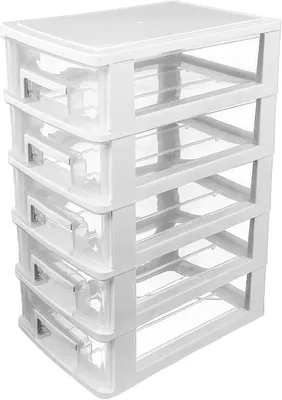 Produktbild von Weiße Aufbewahrungsbox aus Kunststoff, Kleiderorganizer für Schrank oder Garderobe