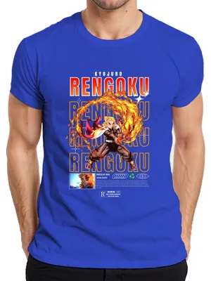 Obrázek produktu pro Rengoku Kyojuro Kimetsu no Yaiba Flame Hashira Anime Gift Pánské tričko, modrá, M